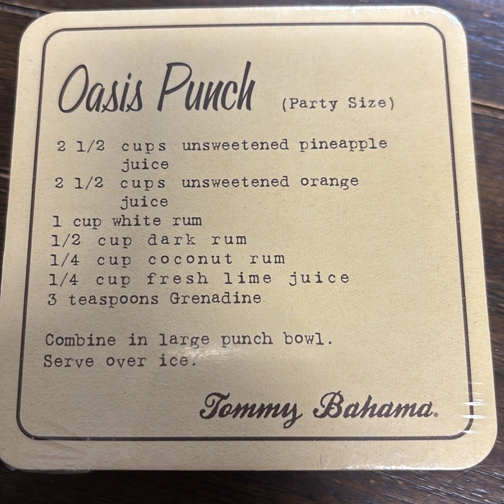 Tommy Bahama Coasters with Martini Design - Picture 2 of 5